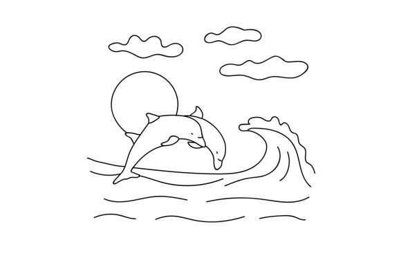 A Dolphin SVG for Crafters Creating Premium Coloring Pages