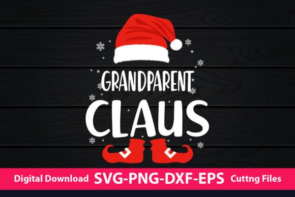 Grandparent Claus Christmas Graphics for Print Templates