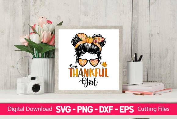 One Thankful Girl Messy Bun Fall Girls