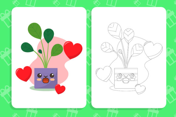 Valentine Plant Botanical Art for Graphics & Coloring Projects